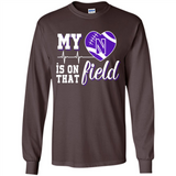 Northwestern Wildcats Football My Heart is on that Field - Long Sleeve T-Shirt