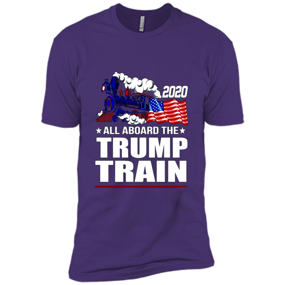 All Board The Trump Train 2020 Patriotic U.S Flag pingpong - Premium Short Sleeve T-Shirt