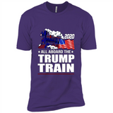 All Board The Trump Train 2020 Patriotic U.S Flag pingpong - Premium Short Sleeve T-Shirt