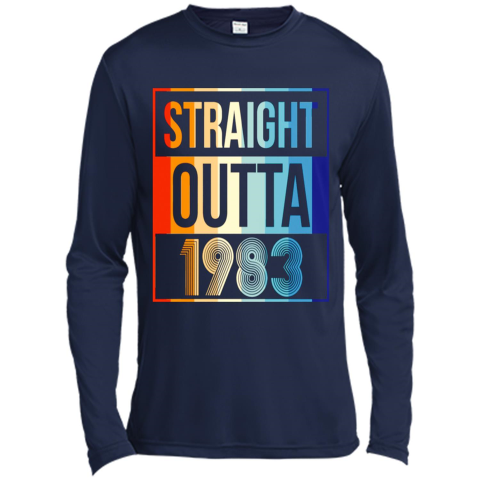 Retro Straight Outta 1983 35 Years Old - Canvas Long Sleeve T-Shirt