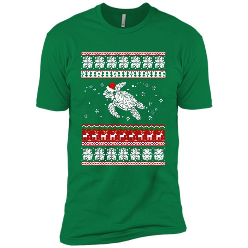 Sea Turtle Ugly Christmas T-Shirt - Premium Short Sleeve T-Shirt