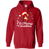Mooey Christmas Cow Santa Christmas Lover Lights Sweatshirt - Hoodie