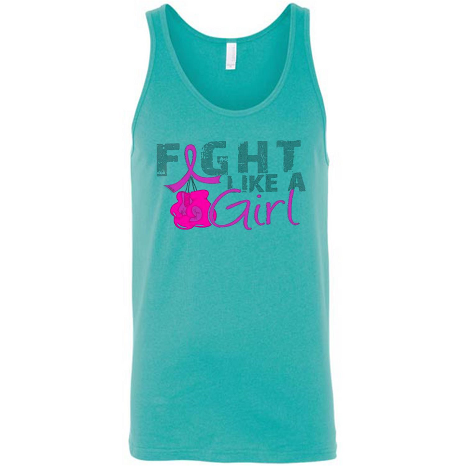 Fight Like A Girl Breast Cancer Awareness - Canvas Unisex Tank