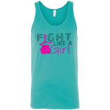 Fight Like A Girl Breast Cancer Awareness - Canvas Unisex Tank