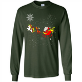 Christmas Unicorn Rudolph and Santa - Long Sleeve T-Shirt