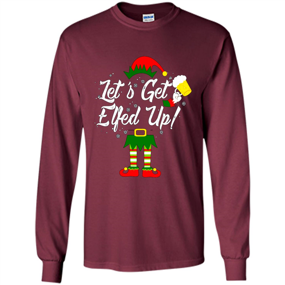 Let's Get Elfed Up Drinking Beer Christmas PINGPONG