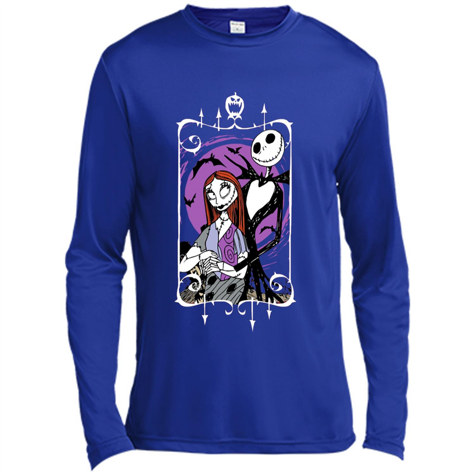Disney Nightmare Before Christmas Jack And Sally T-Shirt - Canvas Long Sleeve T-Shirt