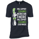 Shirt For Dr Seuss Cat And Seattle Seahawks Fans - Premium Short Sleeve T-Shirt