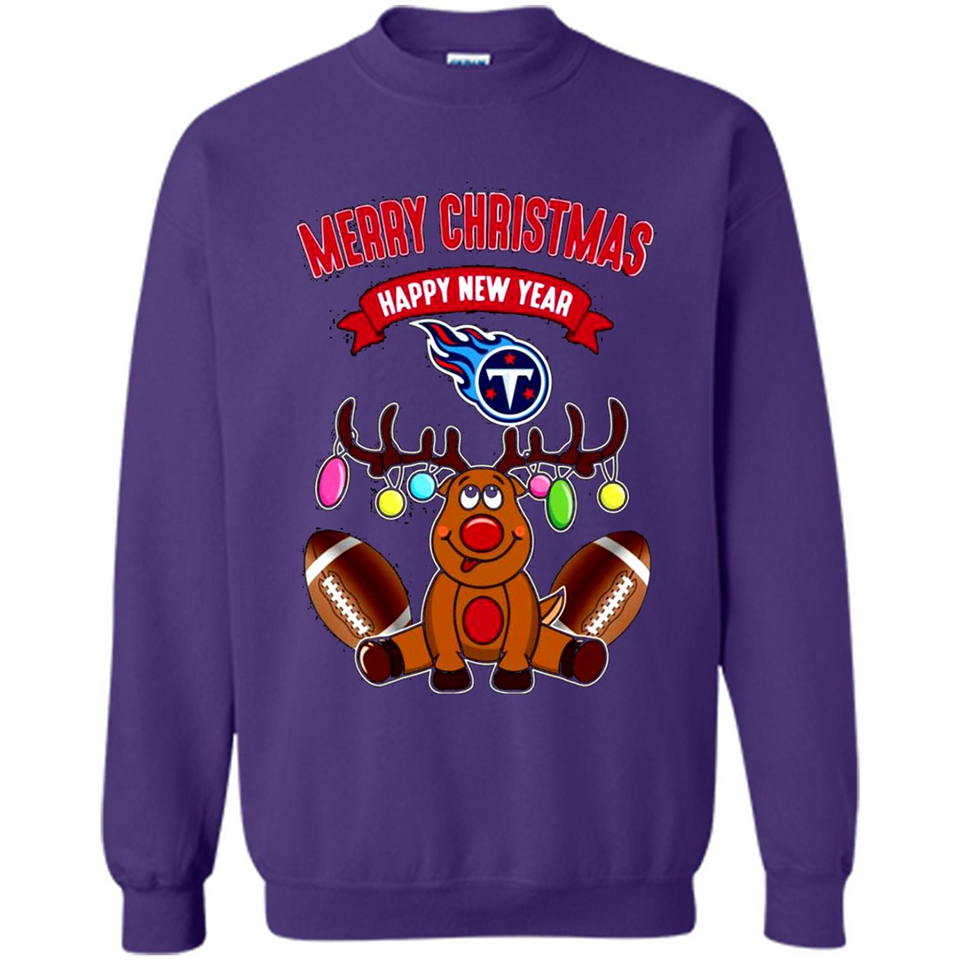 Tennessee Titans NFL Reindeer Funny Merry Christmas And Happy New Year