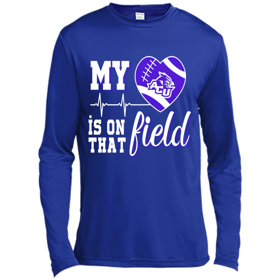 Abilene Christian Wildcats Football My Heart is on that Field - Canvas Long Sleeve T-Shirt