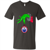 GRINCH HAND HOLDING EDMONTON OILERS GLITTER CHRISTMAS PINGPONG