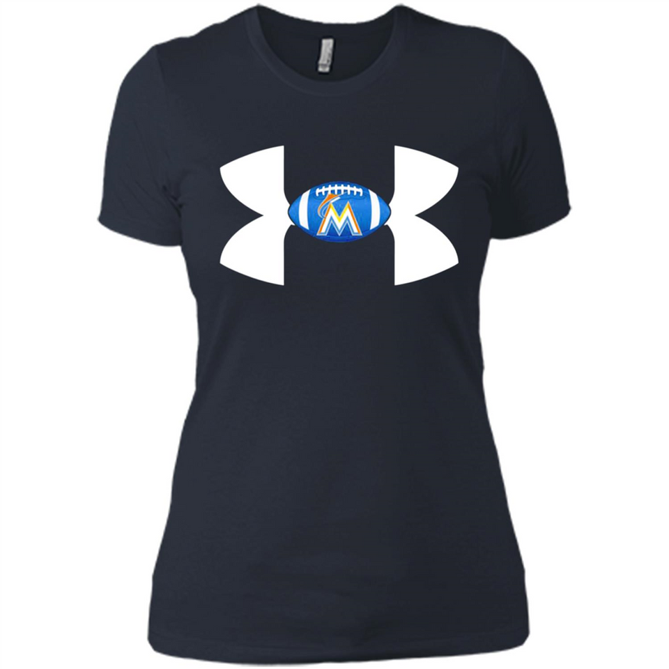 Miami Marlins Under Armour Logo - Ladies' Boyfriend T-Shirt