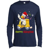 Funny Santa Christmas Chicken Shirt - Merry Chickmas - Canvas Long Sleeve T-Shirt