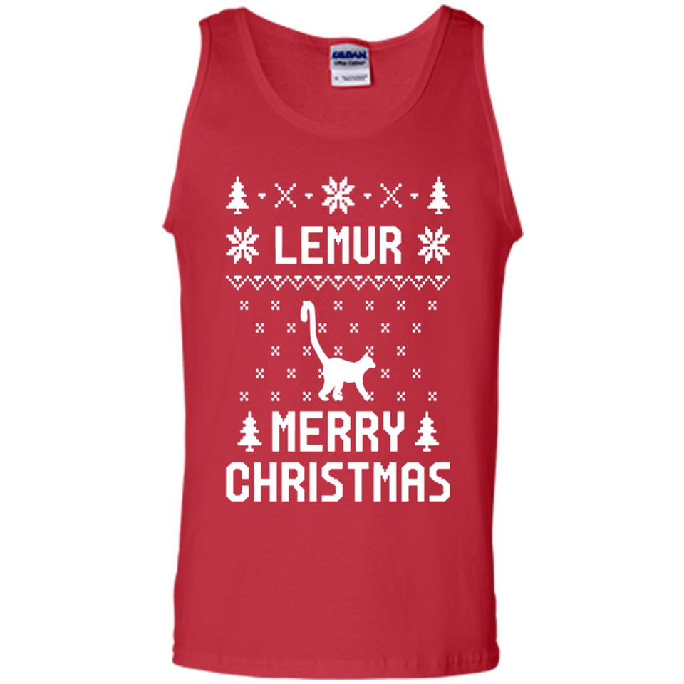 Vintage Tee For Women Men Graphic Shirts Lemur Ugly Christmas Sweater - Tank Top