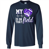 Abilene Christian Wildcats Football My Heart is on that Field - Long Sleeve T-Shirt