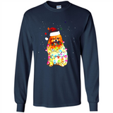 Pomeranian Santa Lights Christmas Dog Xmas Sweatshirt - Long Sleeve T-Shirt