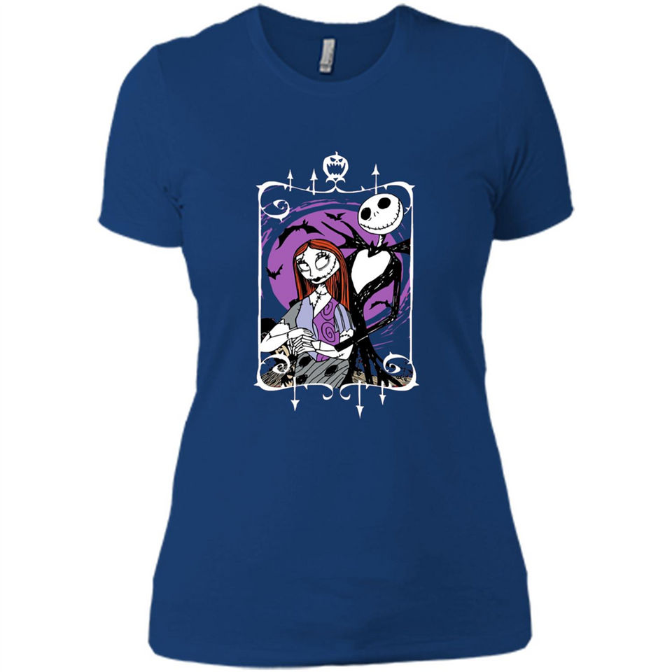 Disney Nightmare Before Christmas Jack And Sally T-Shirt - Ladies' Boyfriend T-Shirt