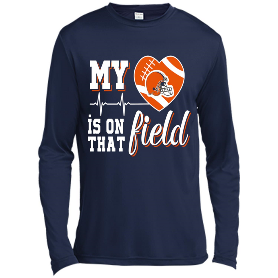 Cleveland Browns Football My Heart is on that Field - Canvas Long Sleeve T-Shirt