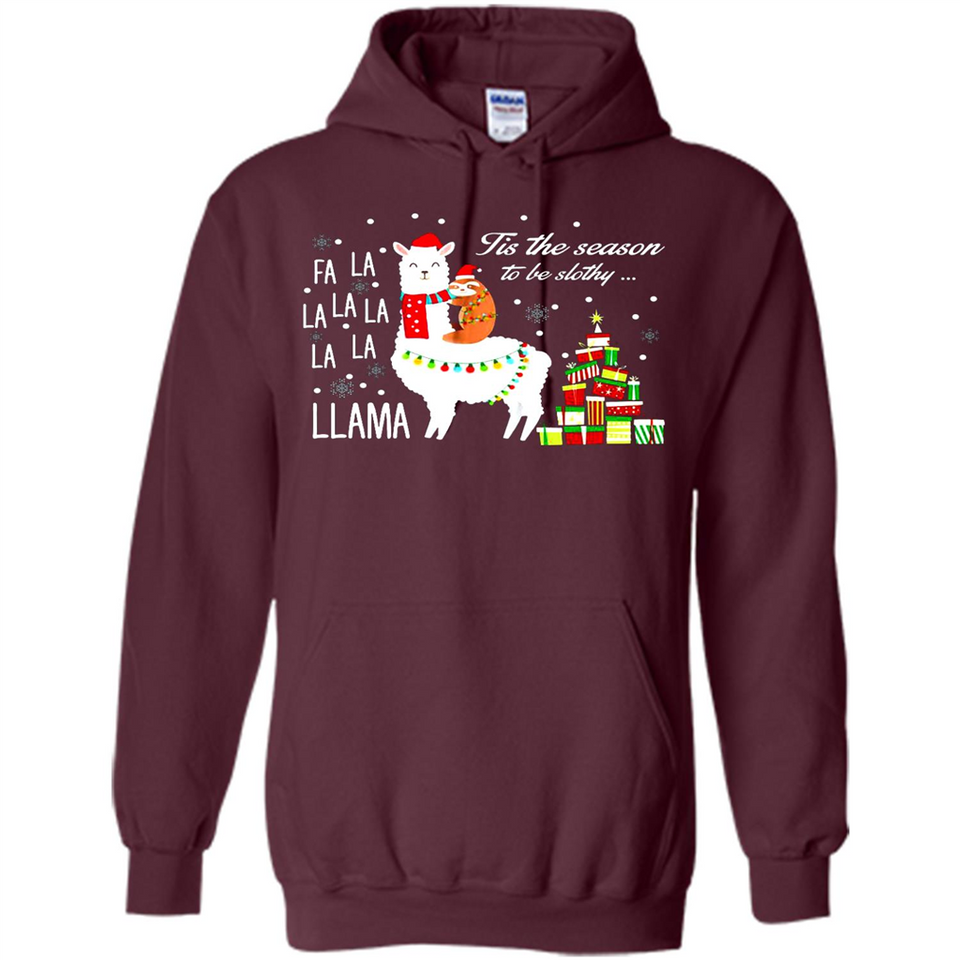 Llama Tis the season to be slothy Christmas sweatshirt PINGPONG - Hoodie