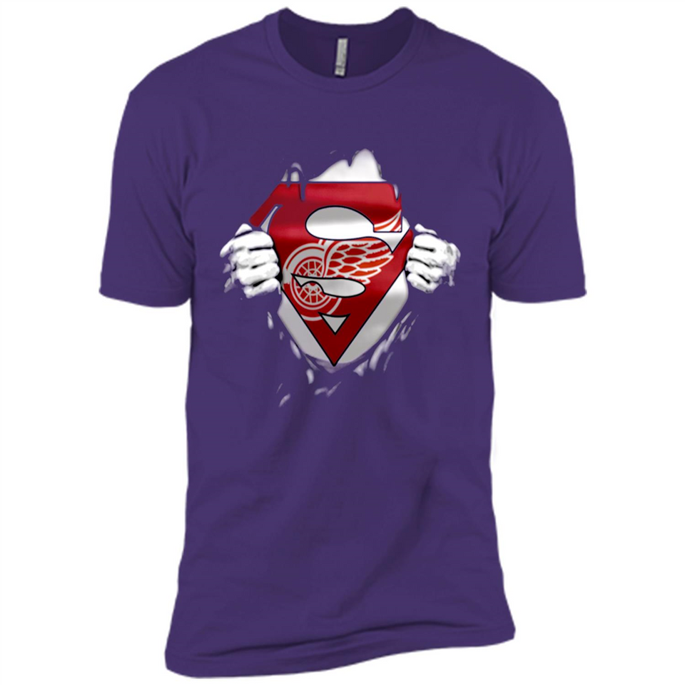 Detroit Red Wings And Superman Fans - Premium Short Sleeve T-Shirt