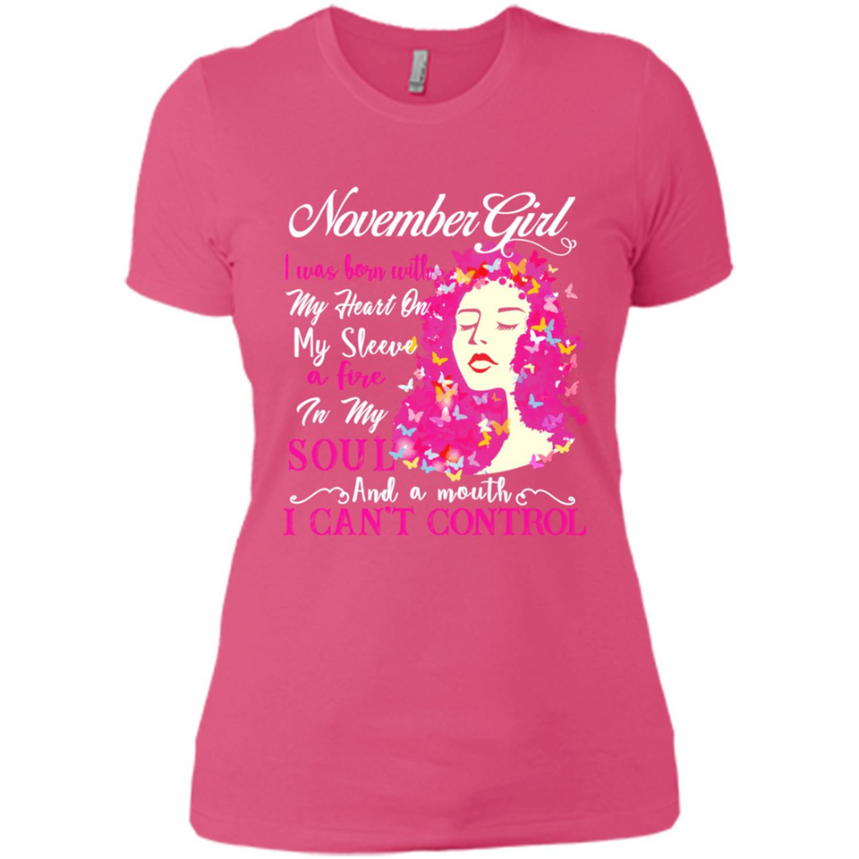 November Butterfly Girl - Ladies' Boyfriend T-Shirt