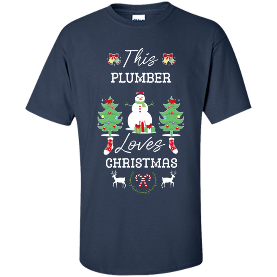 This Plumber Loves Christmas Tree Shirt with Snowman