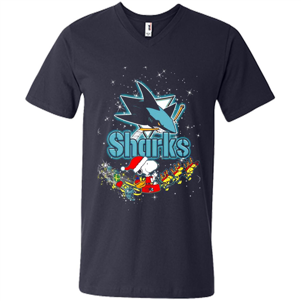 Snoopy Christmas San Jose Sharks - Men's V-Neck