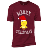 Bird Santa Merry Christmas T-Shirt - Birds Watchers Xmas - Premium Short Sleeve T-Shirt