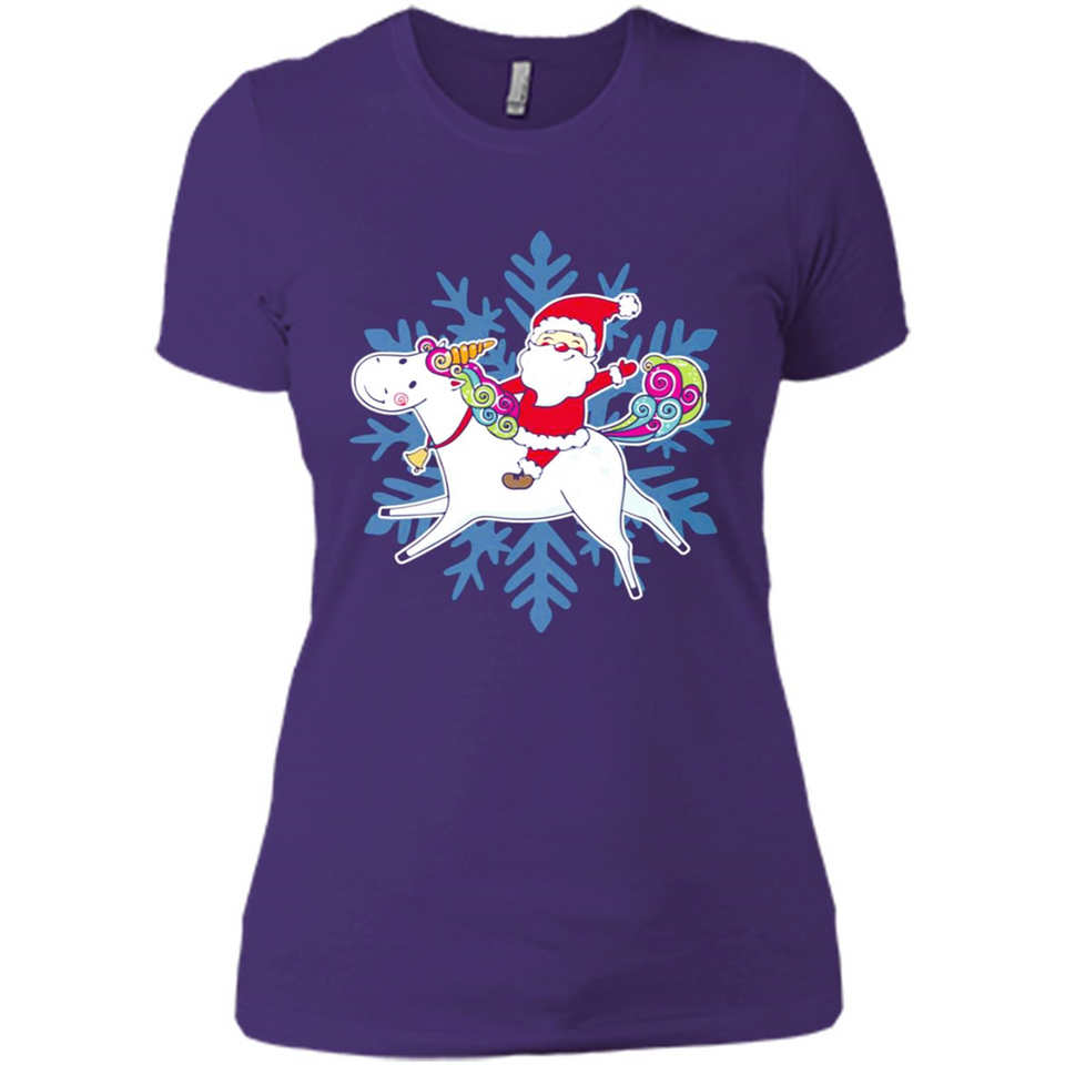 Unicorn And Santa Christmas 1 - Ladies' Boyfriend T-Shirt