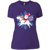 Unicorn And Santa Christmas 1 - Ladies' Boyfriend T-Shirt