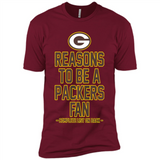 Reasons to be a Green Bay Packers Fan Complete List on Back - Premium Short Sleeve T-Shirt