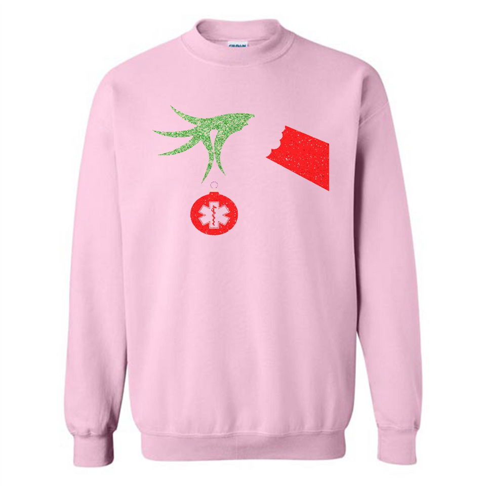 Funny Grinch Hand holding Doctor ornament Christmas Sporty T-Shirt - Sweatshirt