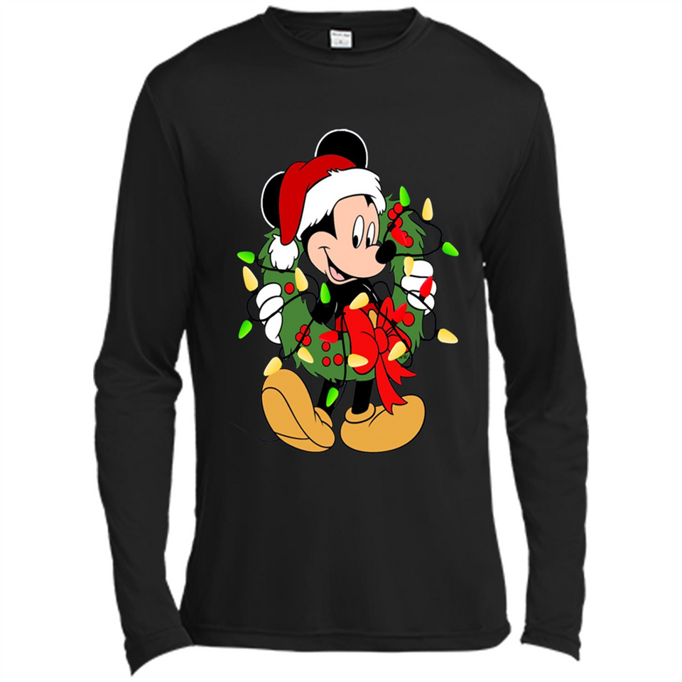 Disney Mickey Mouse Christmas Lights Sweatshirt - Canvas Long Sleeve T-Shirt