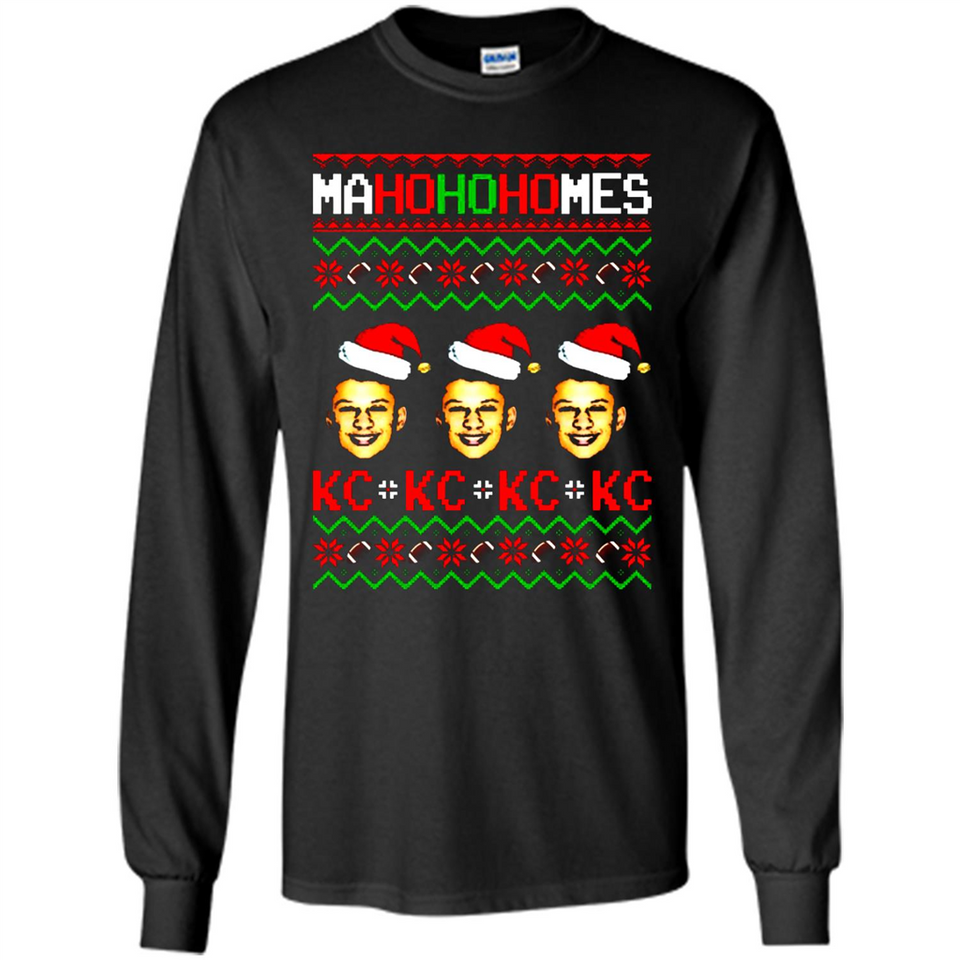 Patrick Mahomes Ma Ho Ho Homes Christmas sweatshirt PINGPONG - Long Sleeve T-Shirt