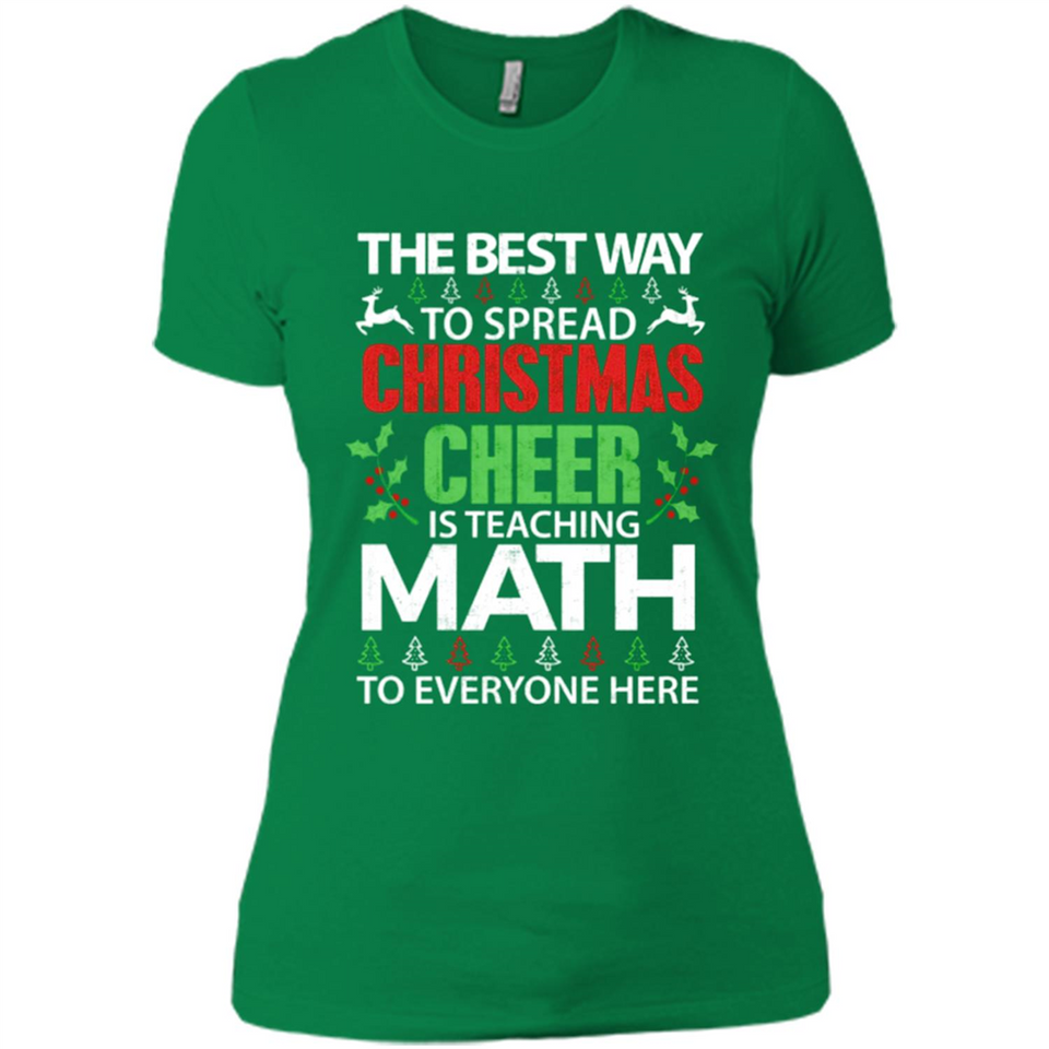 Math Teacher Christmas Shirt Christmas Cheer - Ladies' Boyfriend T-Shirt