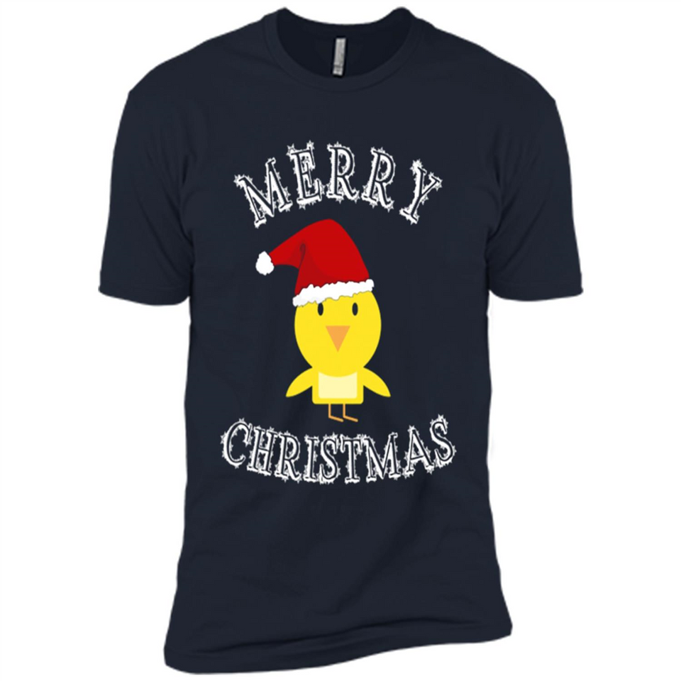 Bird Santa Merry Christmas T-Shirt - Birds Watchers Xmas - Premium Short Sleeve T-Shirt