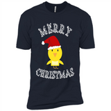 Bird Santa Merry Christmas T-Shirt - Birds Watchers Xmas - Premium Short Sleeve T-Shirt