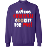 Womens Funny Eating Christmas Cookies For Two Pregnancy - Sweatshirt