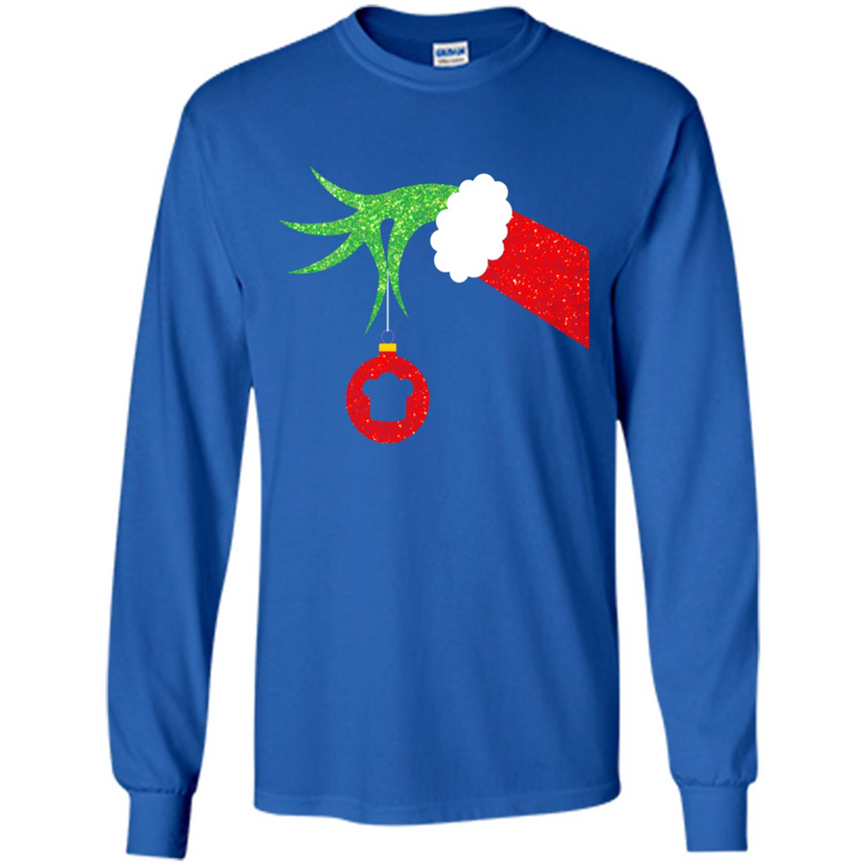 Funny Grinch Hand Holding Chef Ornament Christmas PING PONG