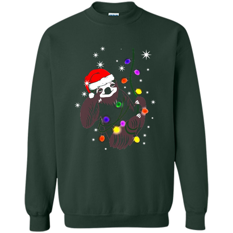 Cute Christmas Choloepus Sloth Santa Led Light Mug - Sweatshirt