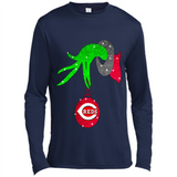 GRINCH HAND HOLDING CINCINNATI REDS GLITTER CHRISTMAS PINGPONG