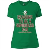 Reasons to be a Florida State Seminoles Fan Complete List on Back - Ladies' Boyfriend T-Shirt