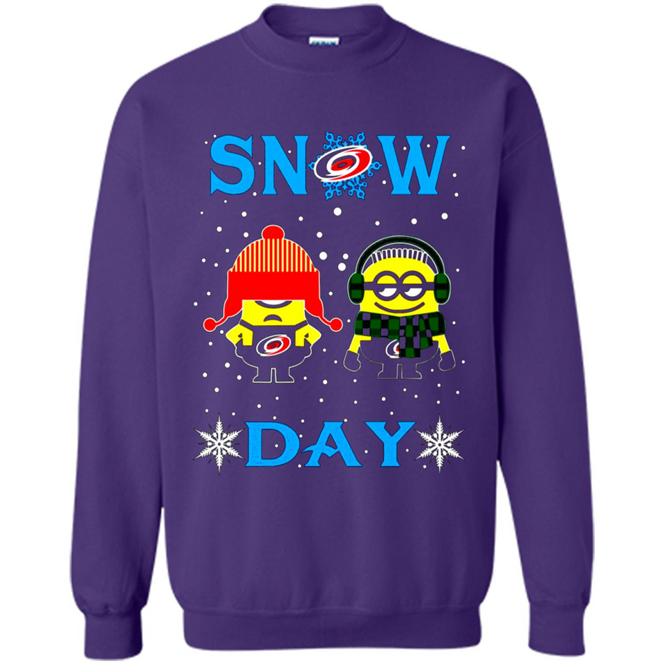 Snow Day Shirt For Carolina Hurricanes Vs Minion Fans pingpong
