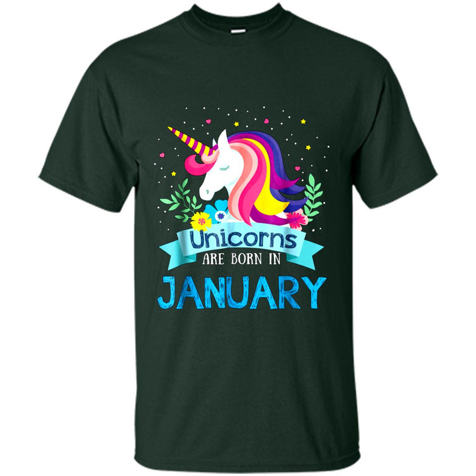 Unicorns are born in January Birthday Rainbow Gift Custom Ultra Cotton