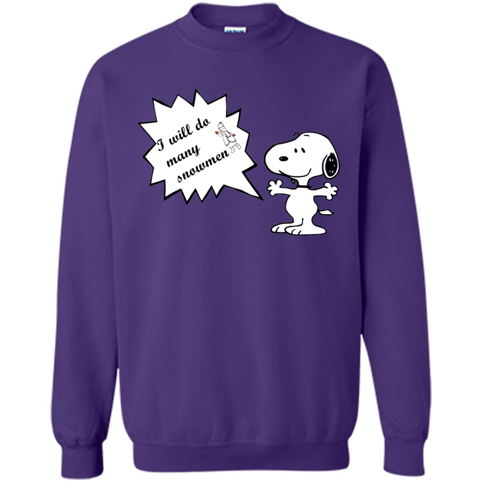 Snoopy I Will Do Many Snowman Christmas