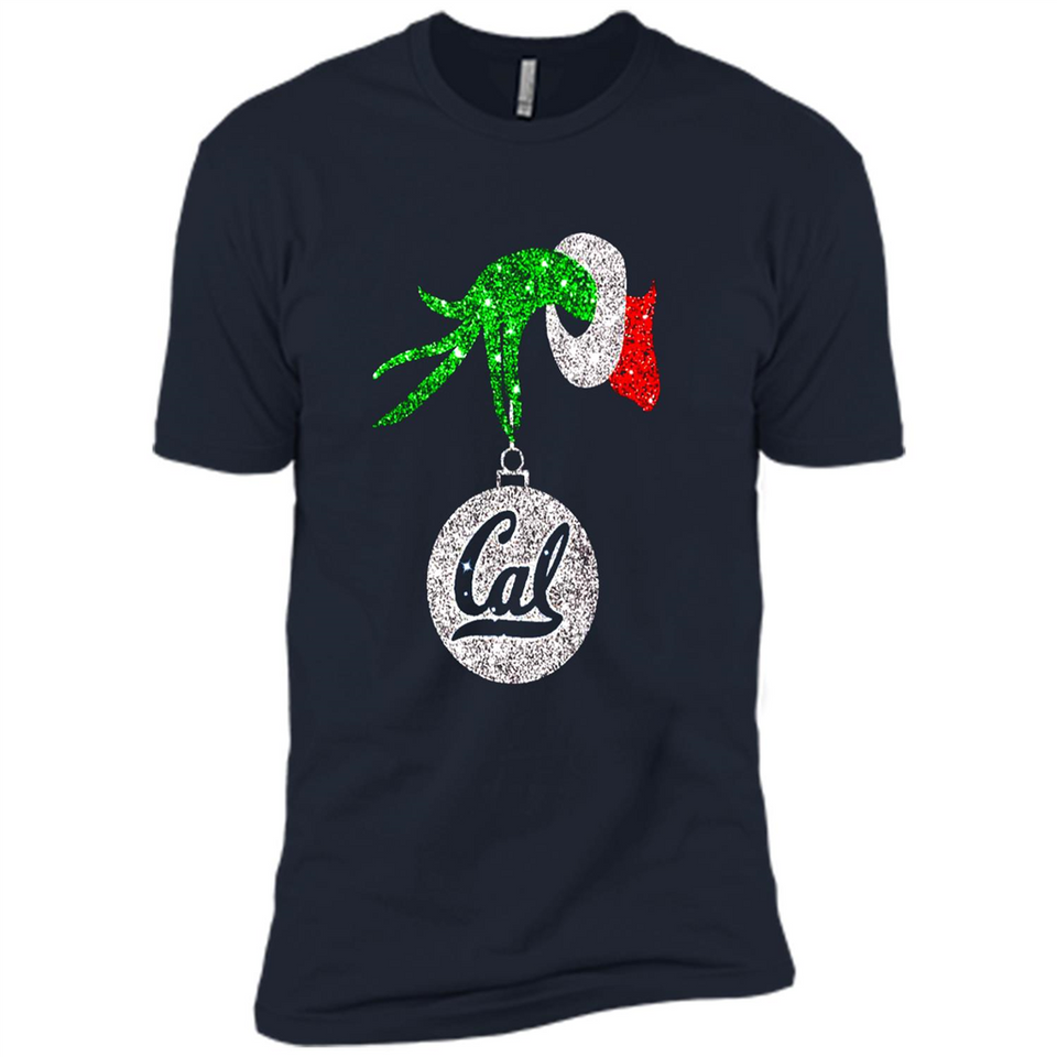 Amazing California Golden Bears Glitter Grinch Monogram Ornament Christmas Gift - Premium Short Sleeve T-Shirt