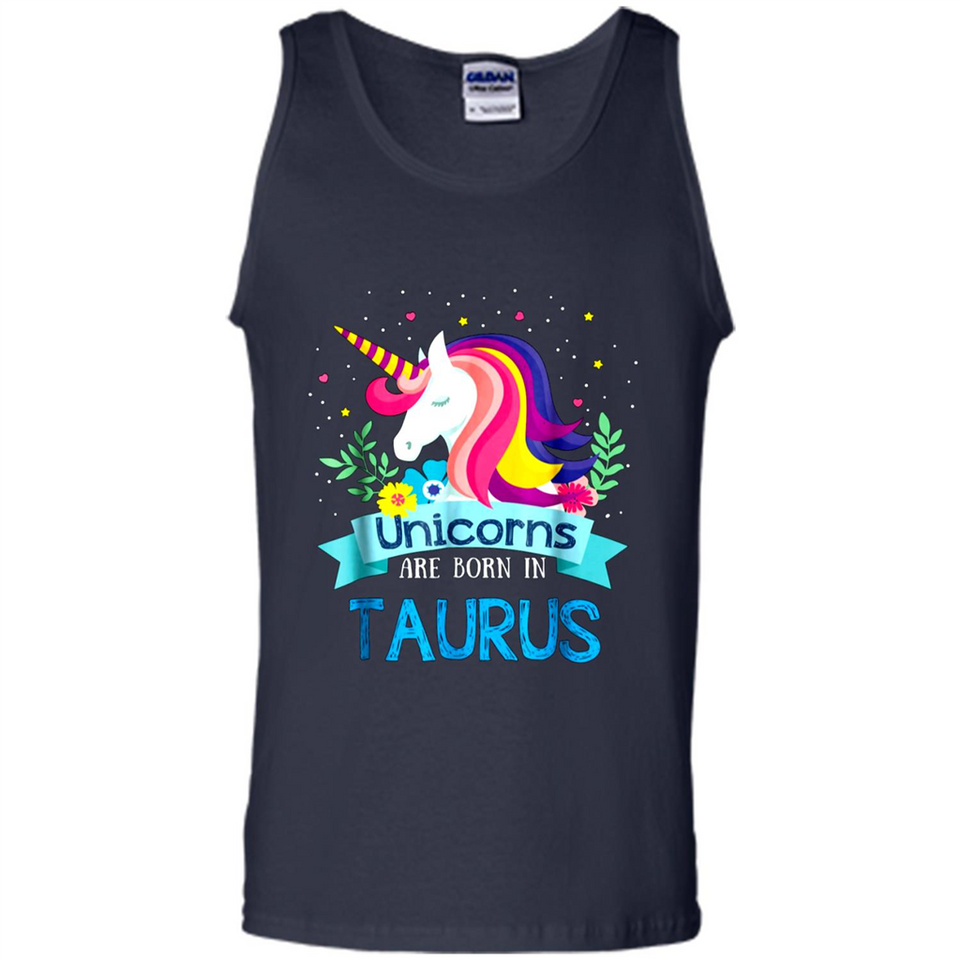 Unicorns are born in Taurus Birthday Rainbow Gift Ladies Custom