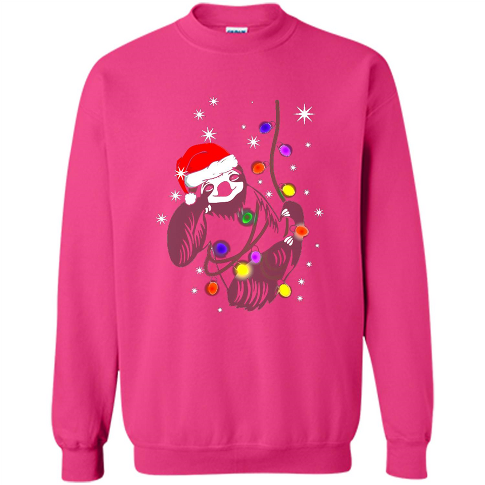 Cute Christmas Choloepus Sloth Santa Led Light Mug - Sweatshirt