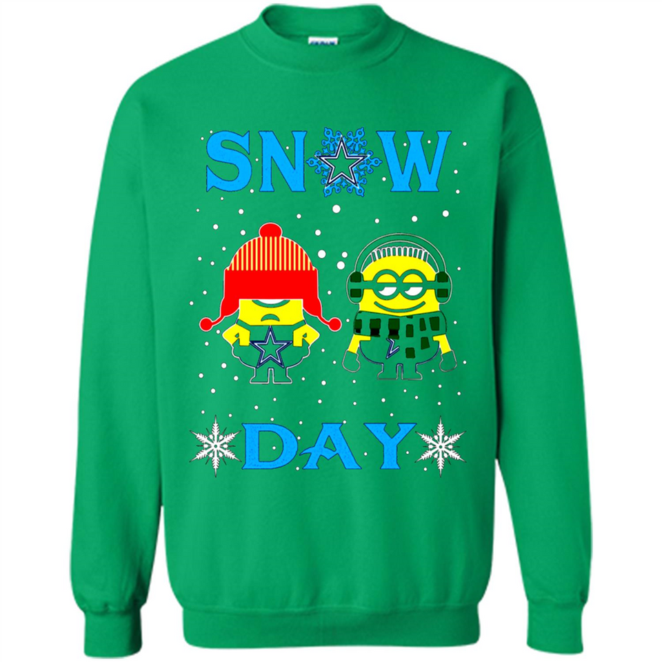 Snow Day Shirt For Dallas Cowboys Vs Minion Fans pingpong