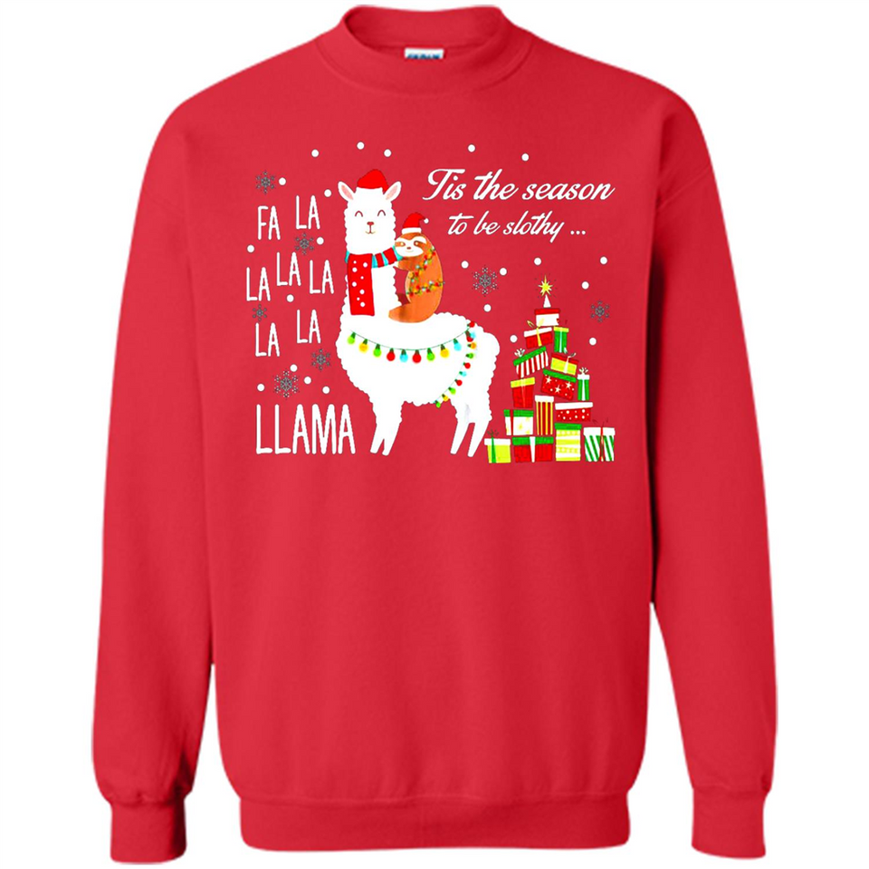 Llama Tis the season to be slothy Christmas sweatshirt PINGPONG - Sweatshirt
